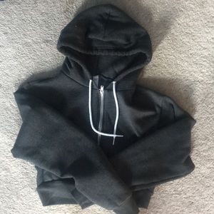 American apparel cropped zip up hoodie